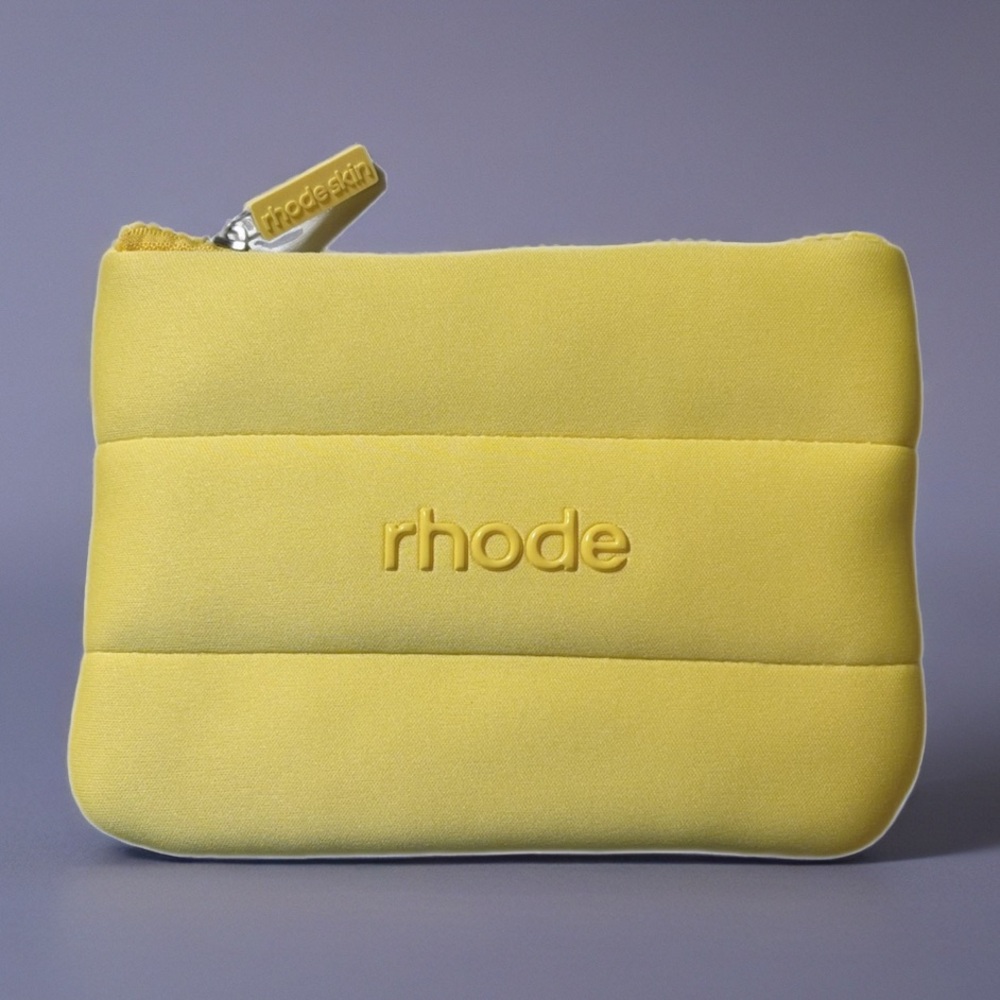 RHODE Yellow Quilted Puffer Cosmetic Case - Picture 2 of 3